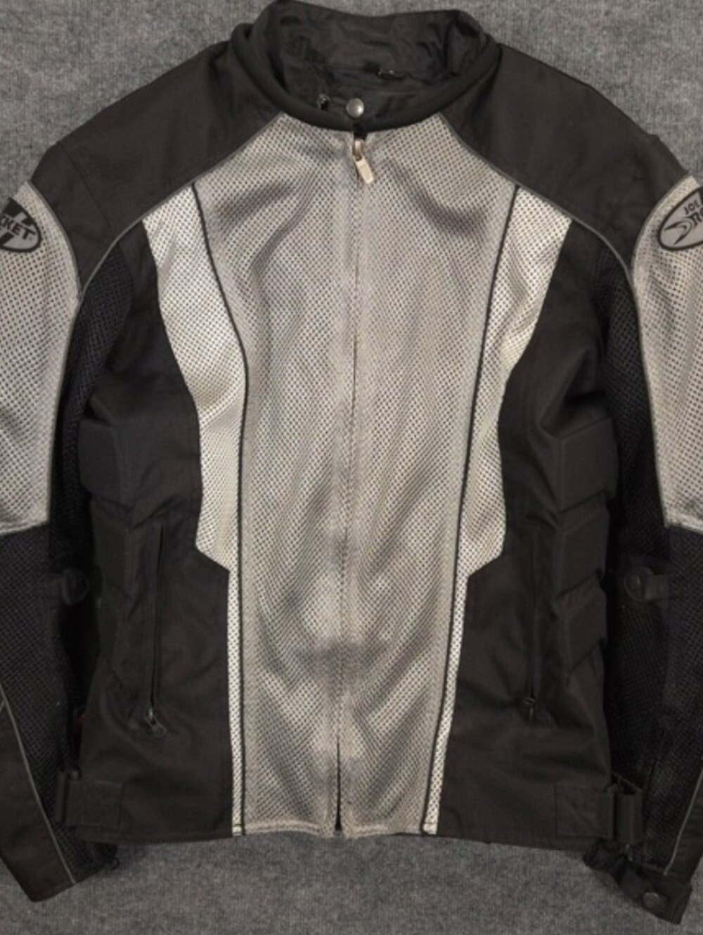 Joe Rocket Men's Black/Silver Motorcycle Jacket Mesh Armored Removable Liner